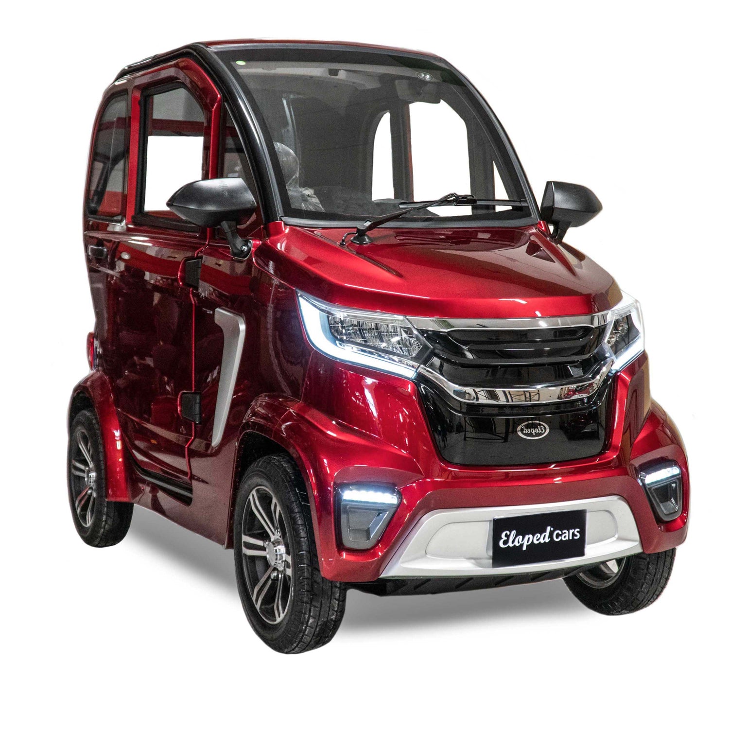 Röd körkortsfri elmopedbil - Eloped X4e