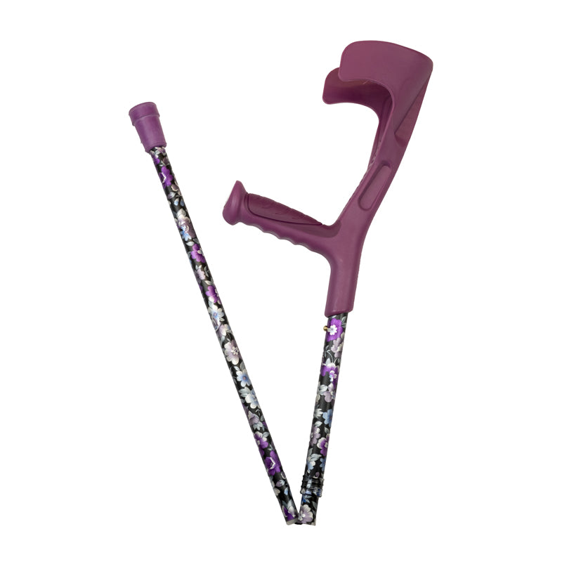 Crutch Purple with flowers foldable
